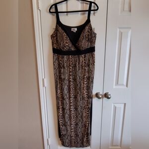 Elegant Snake Print Maxi Dress